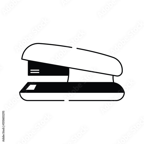 Stapler  glyph icon with white background vector stock illustration