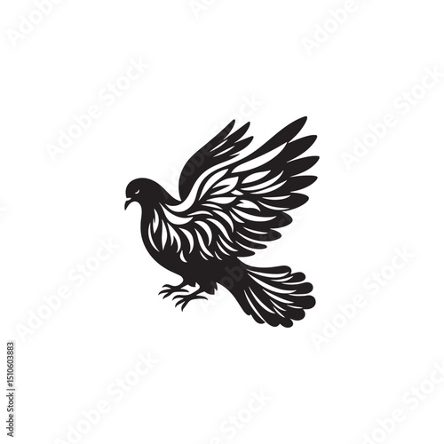 **"Elegant Nicobar Pigeon Vector Silhouette: Exotic Bird Design Featuring Long Hackles, Compact Body, and Grounded Stance in Clean, Minimalist Style for Crafts and Digital Art Projects"**
