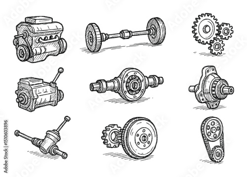 Hand-Drawn Automotive Icons