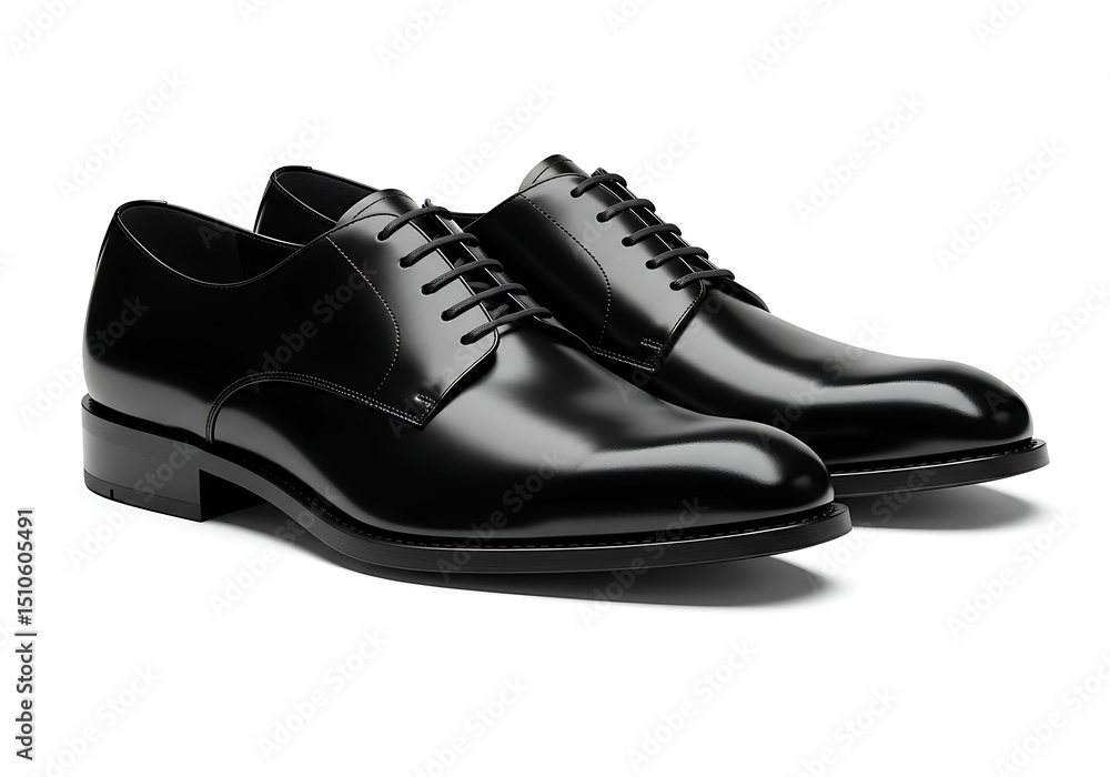 Pair of shiny black leather dress shoes isolated on white background Pair of shiny black leather dress shoes isolated on white background