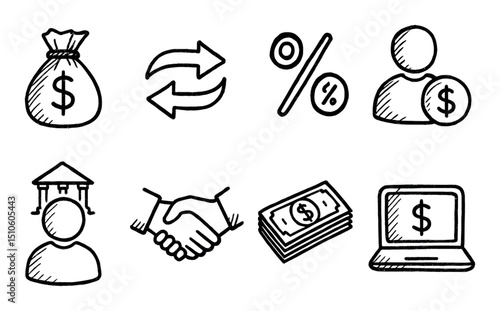 Financial Icons Sketch