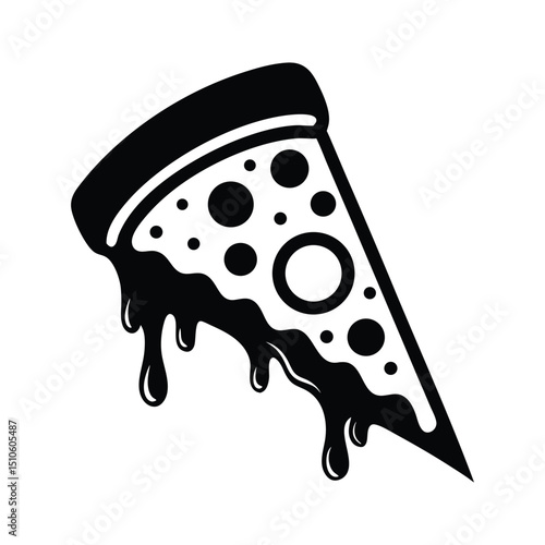 pizza slice icon silhouette vector illustration