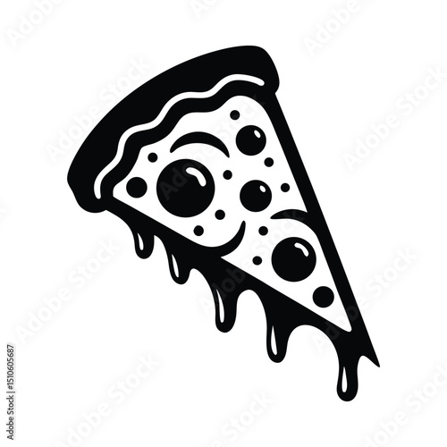 pizza slice icon silhouette vector illustration