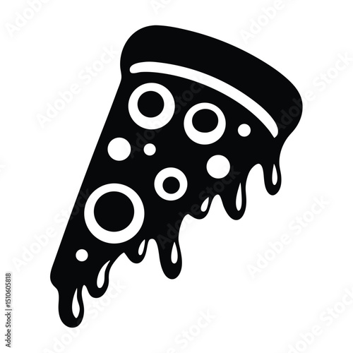 pizza slice icon silhouette vector illustration