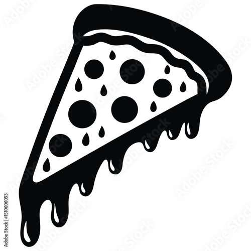 pizza slice icon silhouette vector illustration 