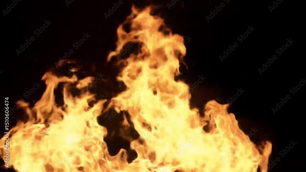 Fiery inferno burning brightly nighttime flames Fiery inferno burning brightly nighttime flames
