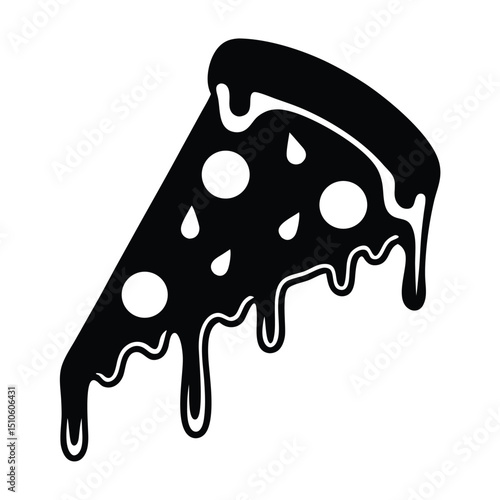 pizza slice icon silhouette vector illustration