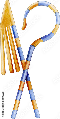 Fototapeta watercolor crook flail