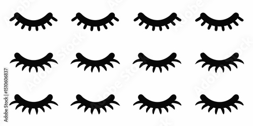 Open and closed eye icons with eyelashes a high quality icon set for design projects