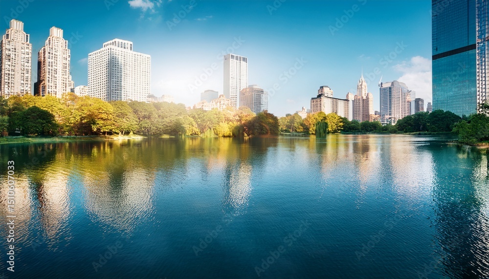 Fototapeta premium serene urban lake