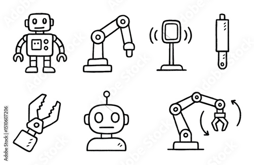 Hand-Drawn Robot Icons