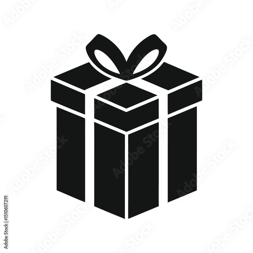 a clean minimalist vector of gift box on white background.eps