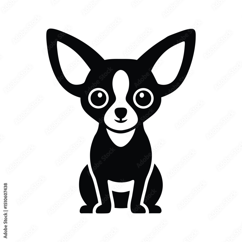 a clean minimalist vector illustration of a Chihuahua puppy dog.eps a clean minimalist vector illustration of a Chihuahua puppy dog.eps