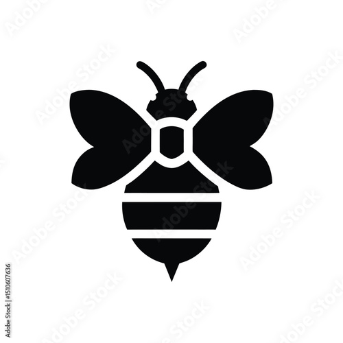 a clean minimalist vector a bee on white background.eps