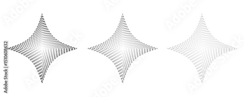 Black concentric circle set. Sonar or sound wave ring collection. Dotted and linear epicentre, target, radar icon concept. Ripple radial signal or vibration elements. Vector line and halftone symbols