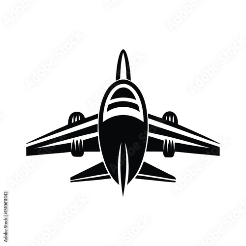 Set of plane take off flying silhouette vector illustration on white background 
