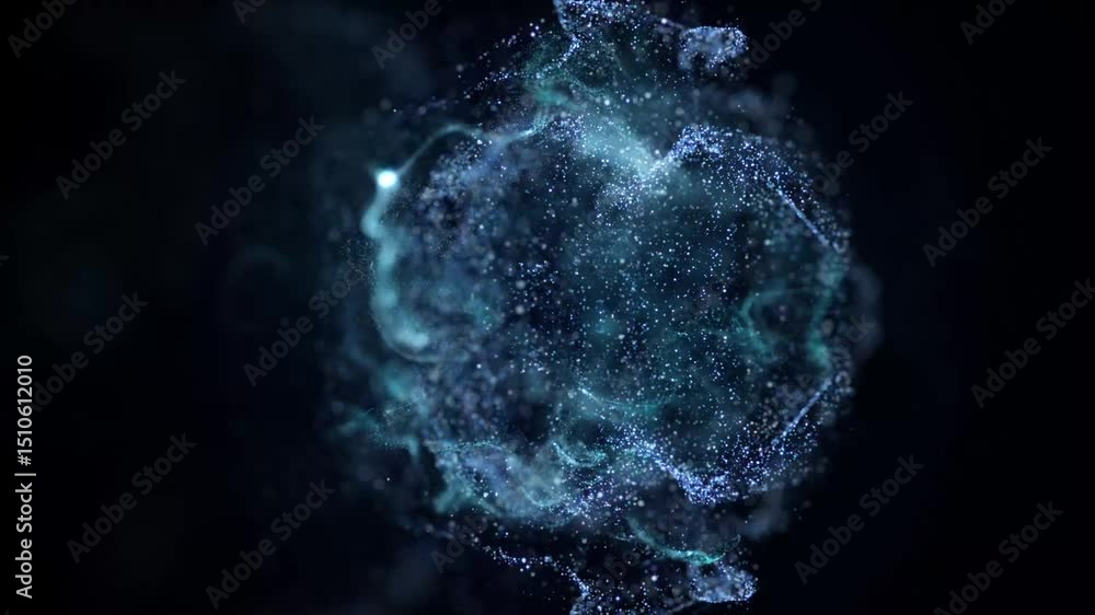 Blue Energy Collision Abstract Light Particle Fusion Animation