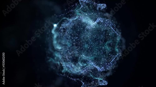 Blue Energy Collision Abstract Light Particle Fusion Animation