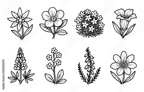 Alpine Flower Icons