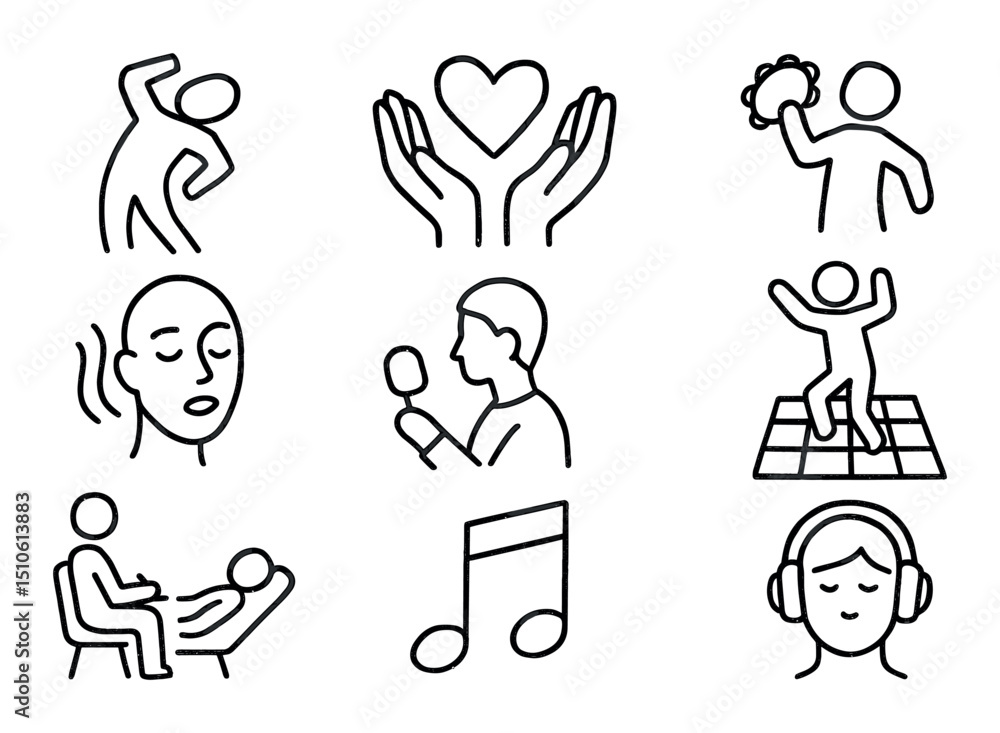 Fototapeta premium Therapy Dance Icons