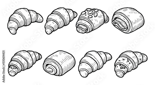Croissant Icons Sketch