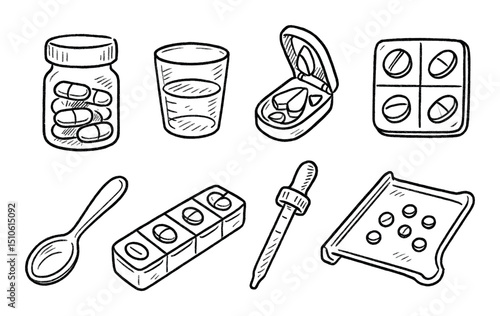 Hand-Drawn Medicine Icons