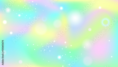 Magic Gradient. Pink Princess Hologram And Beautiful Unicorn Pattern. Purple Rainbow Background. Star Texture Over Light Sky And Cosmic Universe Design. Blue Magic Gradient.