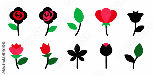 Elegant floral design featuring roses red buds pink buds and lush green leaves