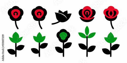 Elegant floral design featuring roses red buds pink buds and lush green leaves