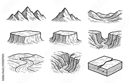 Hand-Drawn Landscape Icons