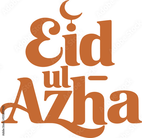 Eid ul-adha typography, islamic festival vector art illustration