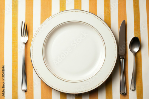Elegant Dining Table Setting with Plate and Cutlery