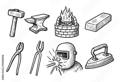 Hand-Drawn Metalwork Icons
