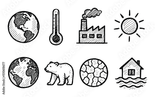 Sketch Style Eco Icons