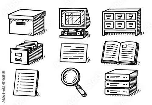 Archival Research Icons