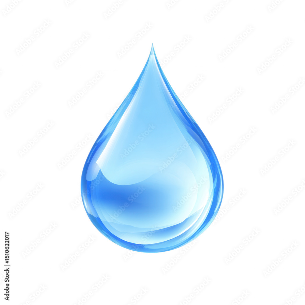 Blue water drop isolated on transparent background, png Blue water drop isolated on transparent background, png