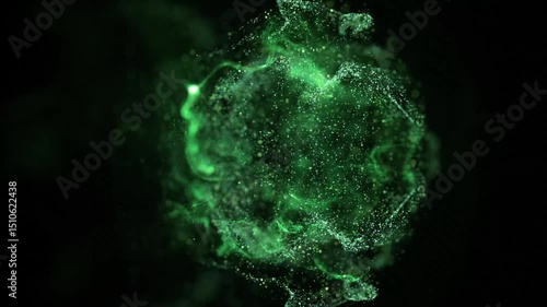 Green Energy Collision Abstract Light Particle Fusion Animation