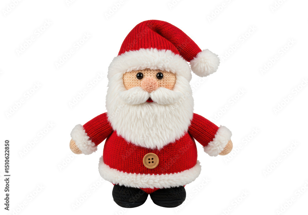 Isolated Knitted Santa Claus Figure Festive Decoration Isolated Knitted Santa Claus Figure Festive Decoration