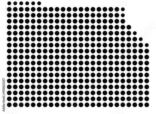 Symbol Map Of the County Harper (Oklahoma, US) showing the County with a few black dots