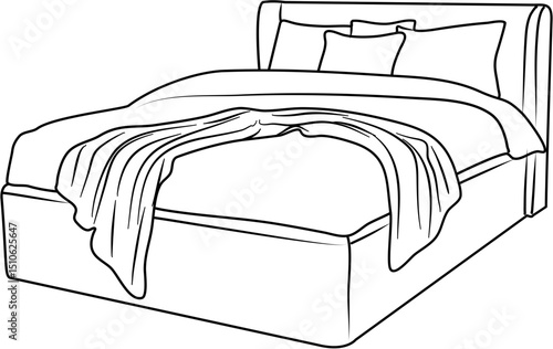 cozy bed furniture coloring page