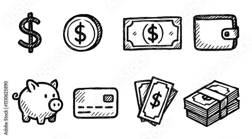 Hand-Drawn Finance Icons
