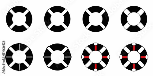 Life buoy icon design safety maritime rescue symbol illustration for website or app