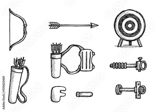 Archery Equipment Icons
