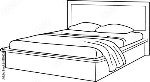 cozy bed furniture coloring page