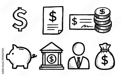 Hand-Drawn Finance Icons
