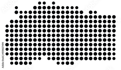 Symbol Map Of the County Linn (Oregon, US) showing the County with a few black dots