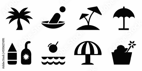 Tropical beach resort logo design featuring a coconut tree