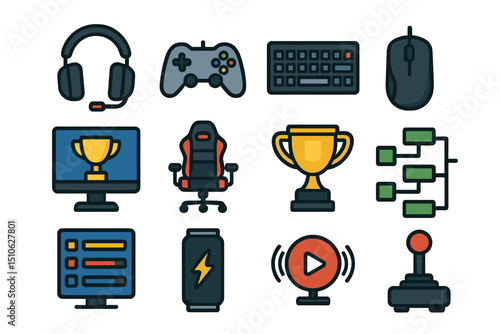 Extreme sports icons set featuring skateboard, parachute, bicycle, drone