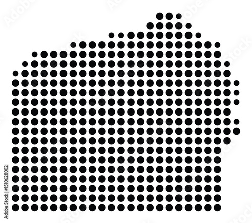 Symbol Map Of the County Adams (Pennsylvania, US) showing the County with a few black dots