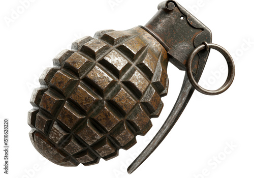 Photography Isolated Rusty Hand Grenade Old Military Relic